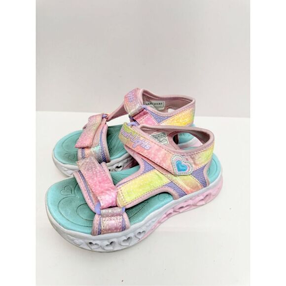 Sketchers Sandals Flutter Hearts Size 13 Pink Open Toe Twili Sneaker - Picture 3 of 7